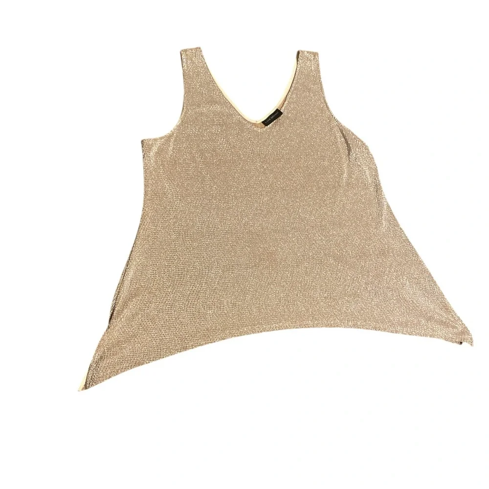 Lane Bryant Gold Metallic Sleeveless Top- Size 18/20 -Womens 2X - Picture 6 of 7